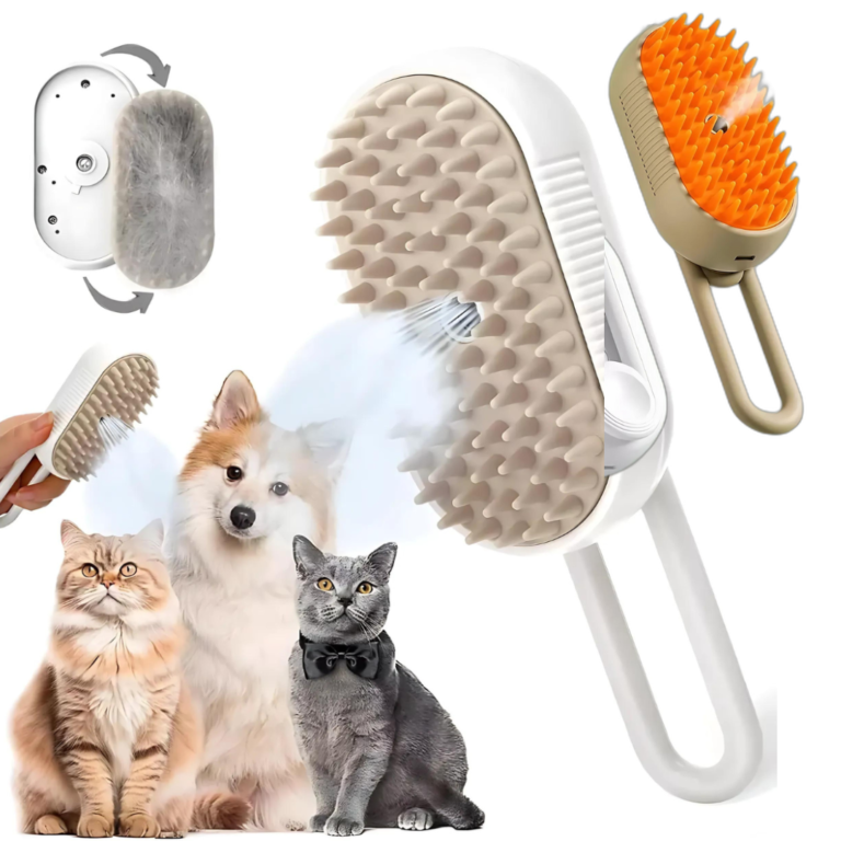 Cepillo quita pelo y vaporizador para mascotas